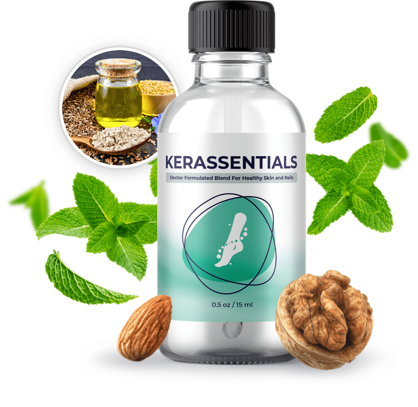 Kerassentials bottle product facts visual